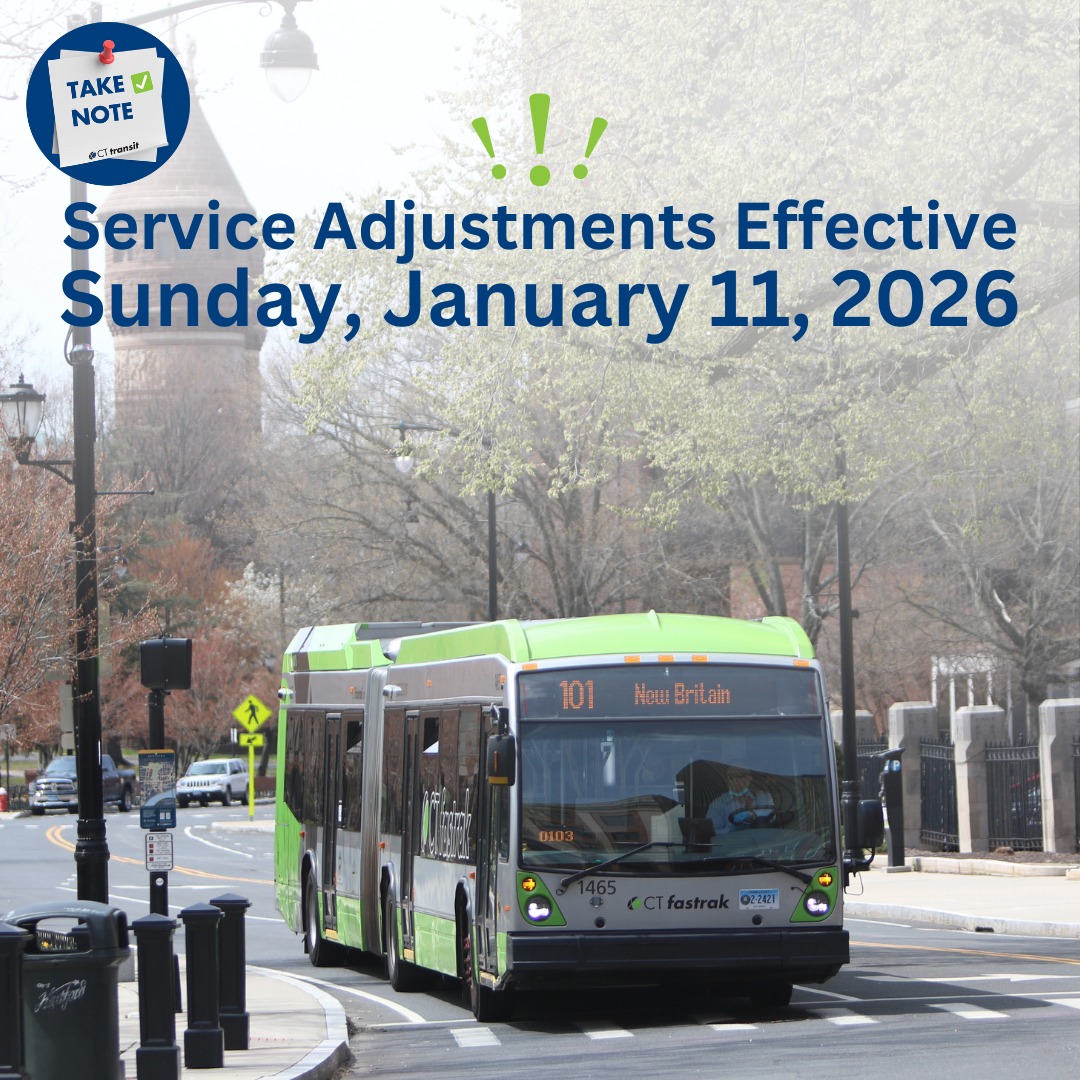Starting, January 11, 2026, our service adjustments are in effect.